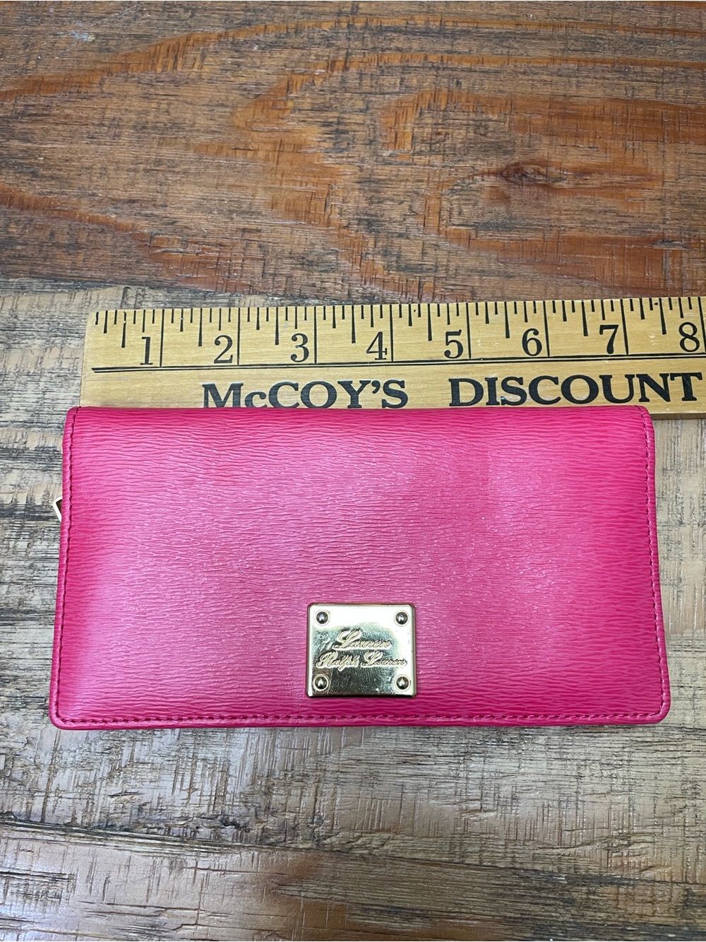 Lauren Ralph Lauren Fuchsia Saffriano
Leather Continental Wallet